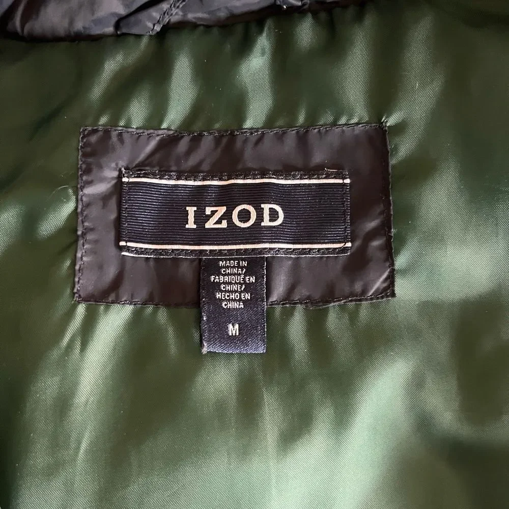 Izod‎ Advantage Puffer Vest Mens Size M Navy Full Zip Golf Casual Sleeveless EUC